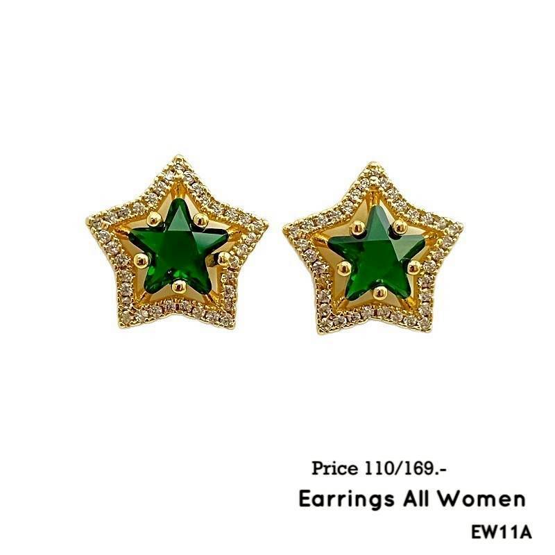 EW11A ต่างหูดาว เครื่องประดับ ต่างหูออกงาน สำหรับผู้หญิง