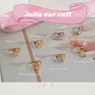 Julia ear cuff - Aelin.ALN ไม่เจาะหูใส่ได้ค่ะ (ต่างหูหนีบ ต่างหูแบบเกี่ยวรูปหัวใจมี 7 แบบให้เลือกสี) ปรับขนาดได้#EC4-1