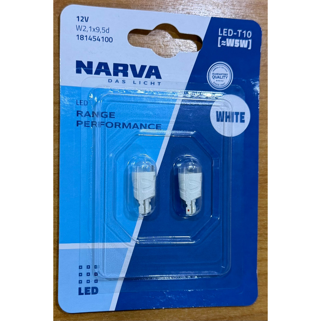 Narva หลอดไฟสัญญาณ (Signal Lamps) T10 LED 6000k  (ไฟหรี่, ไฟส่องป้ายทะเบียน, ไฟในห้องโดยสาร)