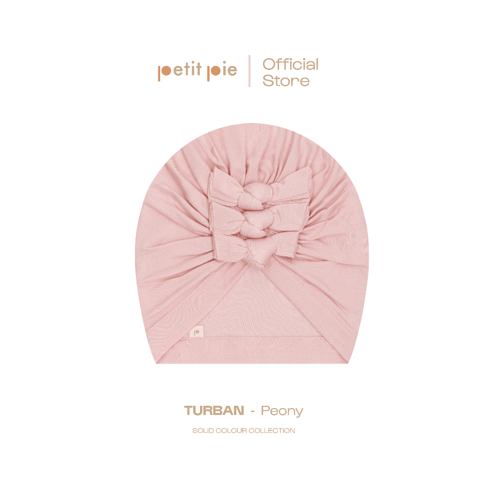 Petit Pie Turban - Peony หมวกเด็กแรกเกิด มีโบว์ ผ้าใยไผ่ธรรมชาติ ใส่สบาย อ่อนโยนต่อผิว โปร่งสบาย รับรองโดย OKEO-TEX