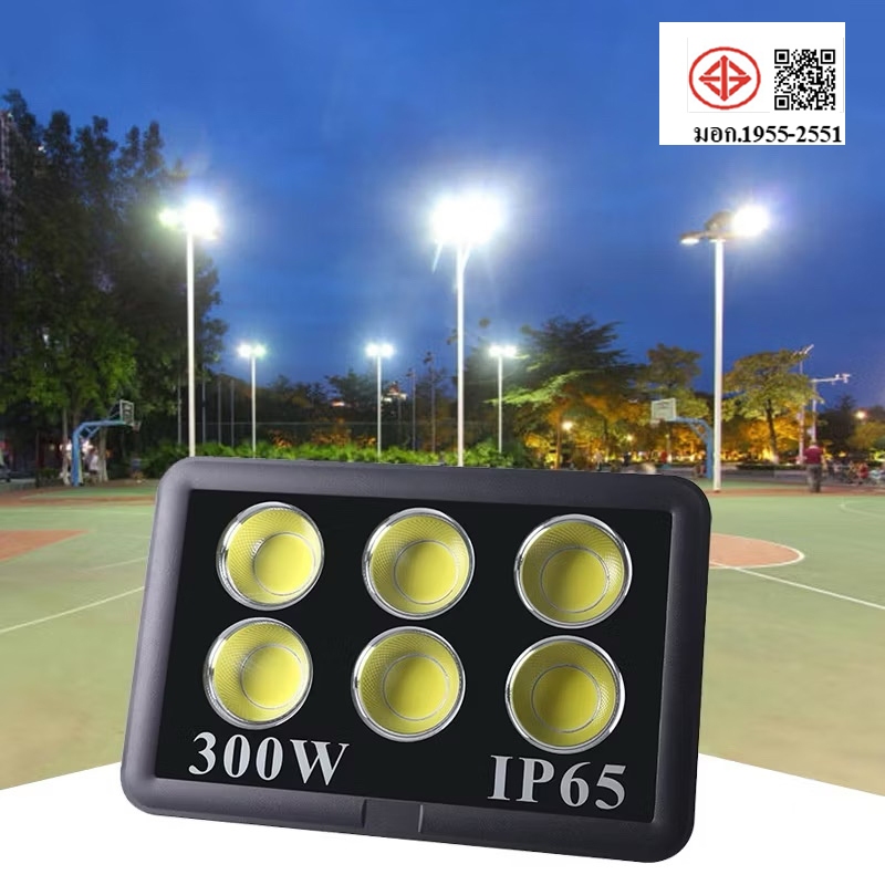 สปอตไลท์ ไฟสนามฟุตบอล Spotlight LED 200W/300W/400W/500W/600W COB AC 220V (ใช้ไฟบ้าน220V) แสงขาว IP66