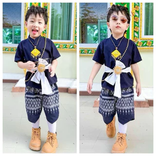 ชุดไทยเด็ก ลายลิซ่า ใส่ไปโรงเรียน หล่อมากๆ♥️ ชุดพี่หมื่น