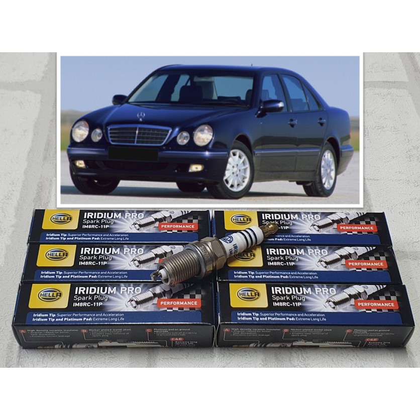 หัวเทียน อิริเดียม Benz E-Class W210 ชุด 4 หัว / 6 หัว ระยะใช้งาน 100000 กม : Hella IM8RC-11P