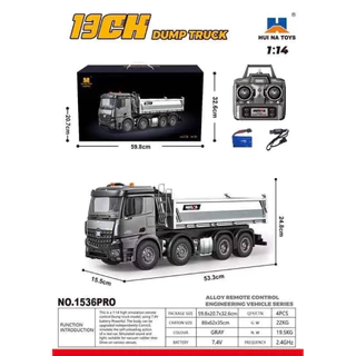 รถดั้มHuina1536 /1536PRO 8ล้อ ระบบไฟฟ้า2.4GHz 4WD สเกล1/14มีไฟมีเสียง