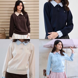 CHUUCHOP - Casper layer Sweaterโปโลไหมพรมเลเยอร์(C8376)