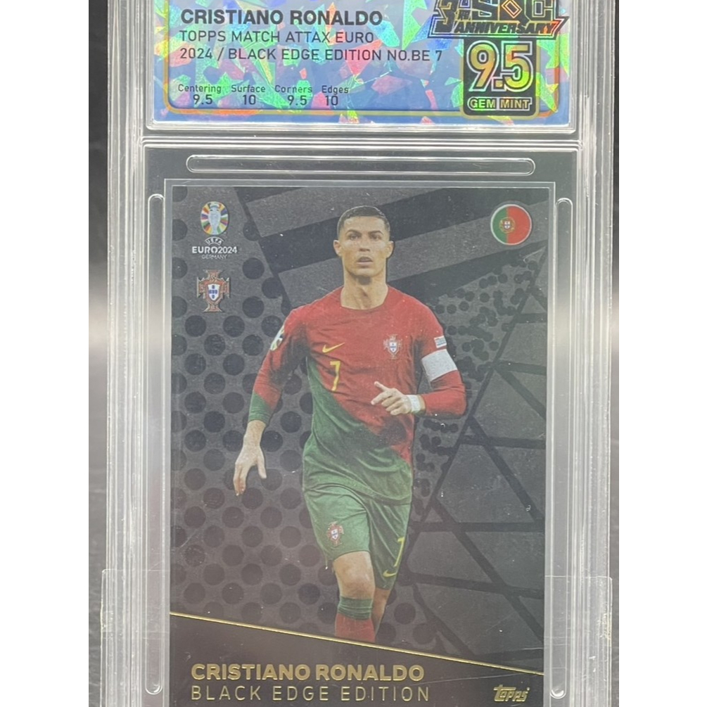 2024 Topps Match Attax Euro Cristiano Ronaldo Black Edge Edition BE7 – SQC 9.5 Gem Mint 🇵🇹🔥