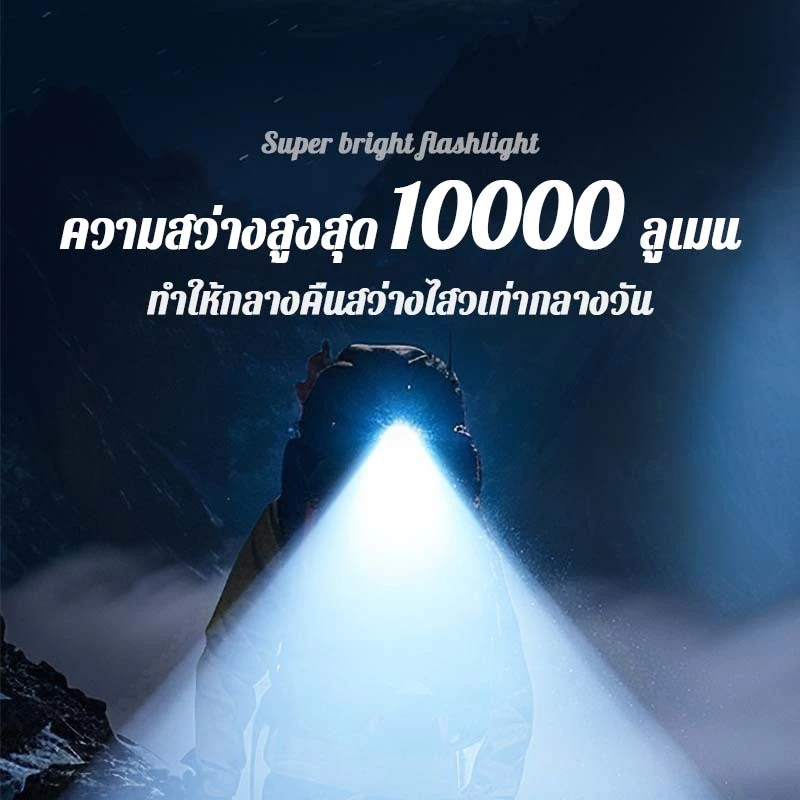 Thaishun U8 ไฟฉายคาดหัว ปรับแสง 3 สี จอแสดงแบตดิจิทัล thumbnail 6