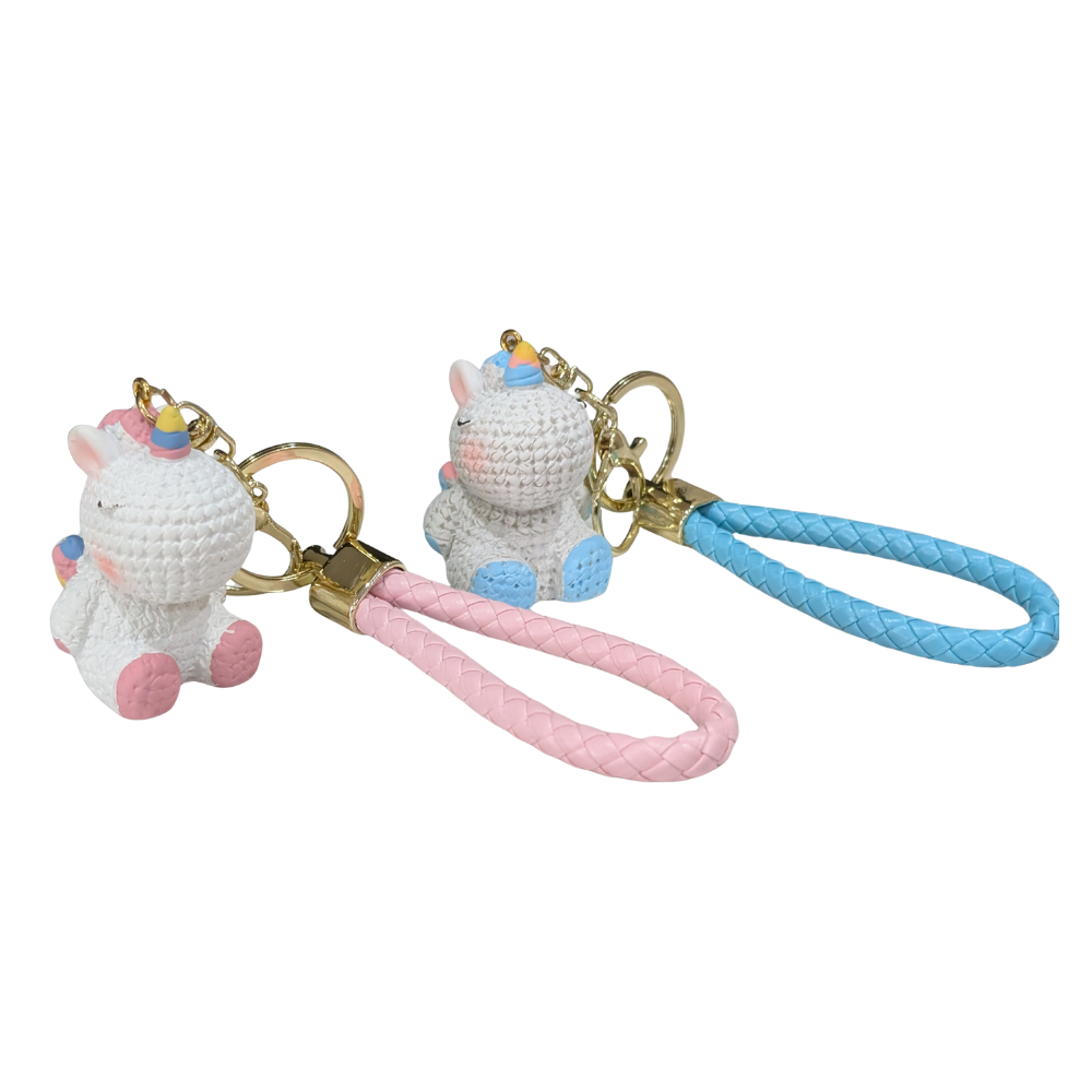 Unicorn พวงกุญแจ พร้อมสายเชือกถัก น่ารักน่าใช้ วัสดุดี