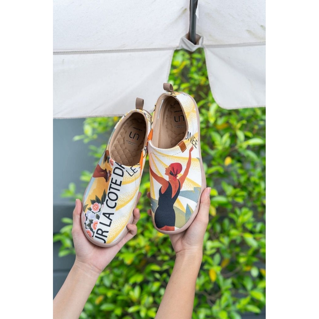 UIN fashion retro sports art casual sneakers travel shoes DEVINE BLUE Artist Paint Women Canvas Shoe