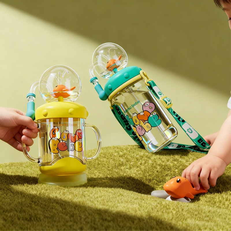 แก้วน้ำเด็ก ปลาวาฬพ่นน้ำ วัสดุ tritan Bpa free สำหรับเด็กหัดดื่ม Sippy Cup ขนาด 220ml 300ml 350ml - รูปที่ 7