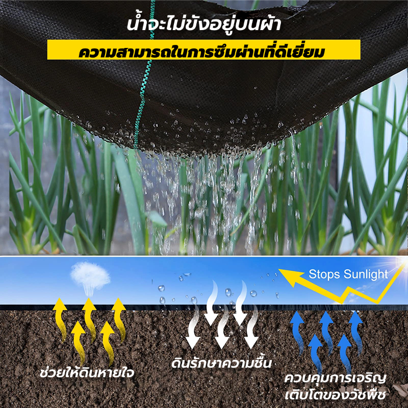 พลาสติกคลุมดิน ผ้าคลุมดิน พลาสติกเหนียวพิเศษ ผ้าคลุมหญ้า ช่วยคงความชุ่มชื้นของผิวดิน คุณภาพสูง ถูกที่สุด รับป - รูปที่ 4