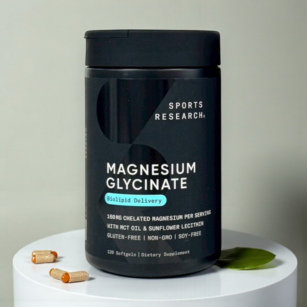 Sports Research Magtein Magnesium Glycinate ขนาด 120 ซอฟต์เจล