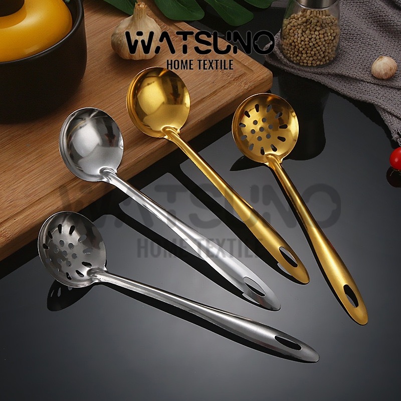 Watsuno.เครื่องครัว ช้อนซุป ช้อนสแตนเลส ช้อนด้ามยาว