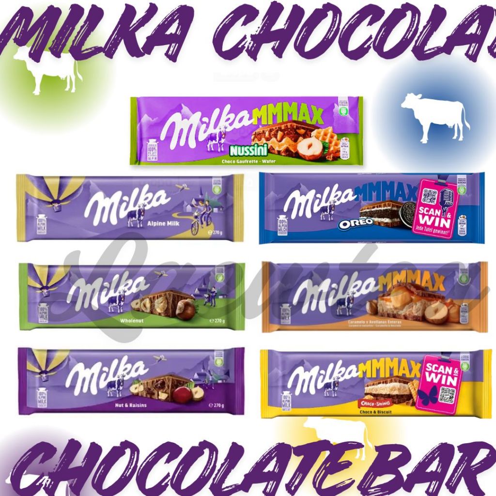 ช็อคโกแลต Milka Chocolate Bar แบบใหญ่ขนาด 270-300 กรัม มี 7 รสชาติ จากเยอรมัน