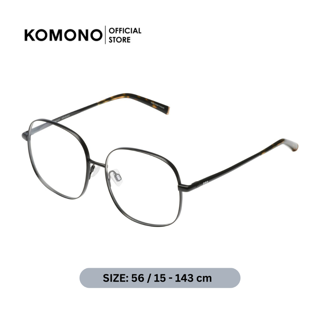 [Titanium] KOMONO Aria Black กรอบแว่นตาทรงกลม สีดำ