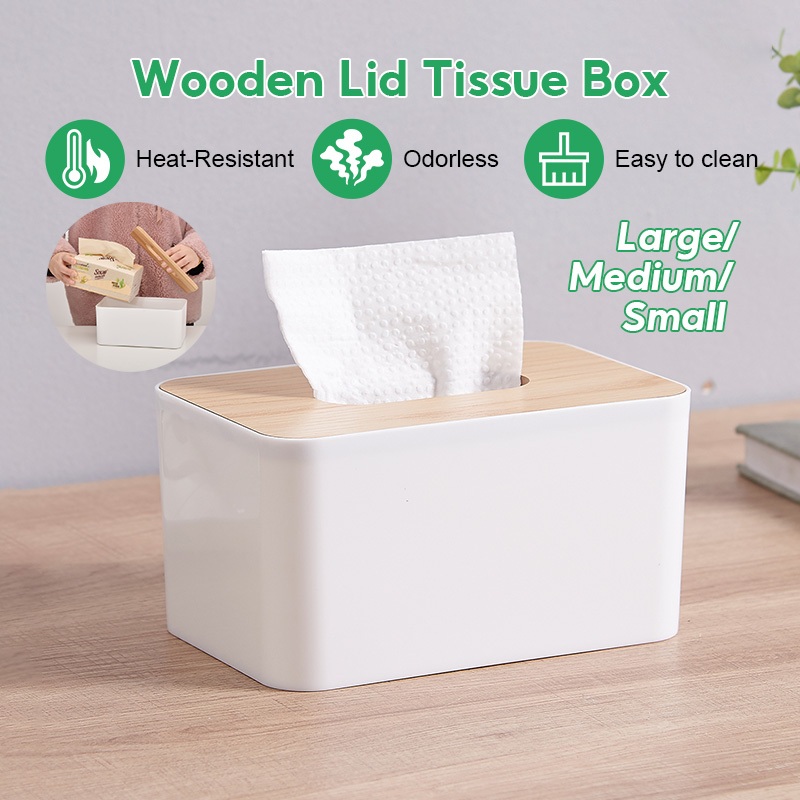 กล่องเก็บทิชชู่ กล่องใส่ทิชชู่ มีฝาปิด กล่องใส่กระดาษทิชชู่