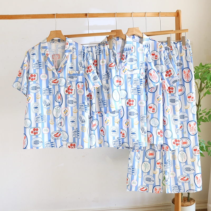 ชุดนอน Muslin Pajamas Silk Satin รุ่น Happy Safari (N2200 T2200 L2200) | ชุดนอนผู้หญิง