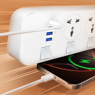 LDNIO SC4408C/CS4408ปลั๊กไฟ ปลั๊กสามตา 4 ช่อง/USB 4 พอต 2500W สายยาว 2 เมตร