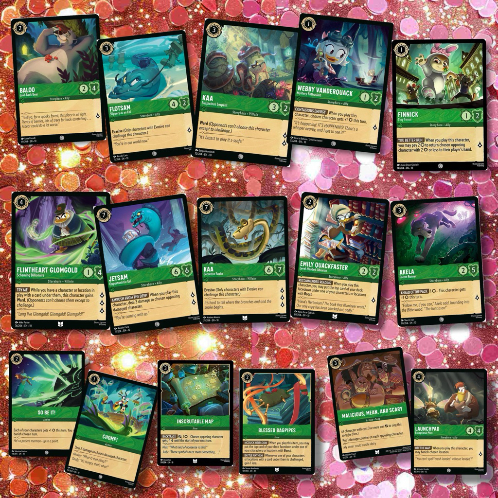 Disney Lorcana Set 10 Emerald ระดับ C,U ( Non Foil ) ทุกใบ