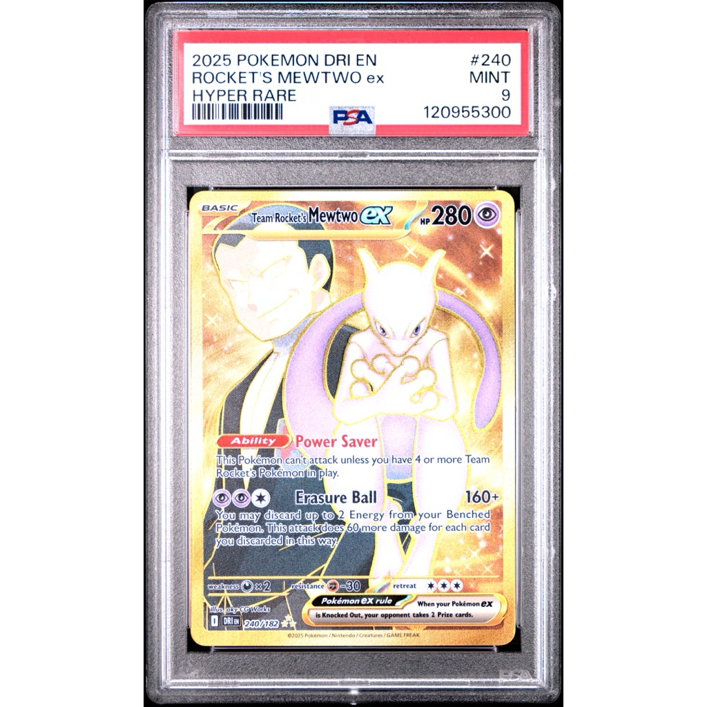 PSA 9: Team Rocket’s Mewtwo EX #240 Japanese