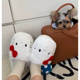 xReviewPromotion 89฿/คู่ (พรีนะคะ👀) HEYHOMI—รองเท้าเดินในบ้าน Slippers ตรีม: คิตตี้ Kitty “โซคิ้วมากกกค่ะ”