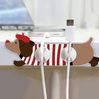 🏷️[Home]🐶 ที่เก็บสายชาร์จ สายเคเบิล แบบตั้งโต๊ะ ไม่ต้องเจาะรู 🐶Kitchen Cable Plug Hook ไอเทมแต่งห้อง จัดระเบียบสายชราจ