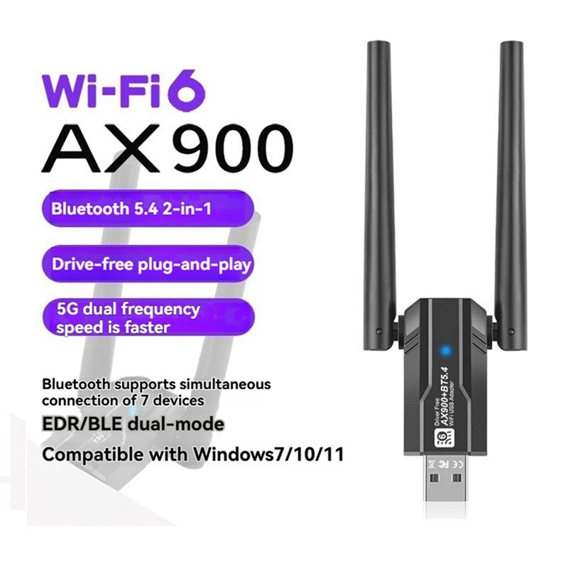 (พร้อมส่ง) Netfast WiFi6 AX900 + Bluetooth5.4 รุ่นใหม่ล่าสุด ใช้งาน2ฟังก์ชั่นในตัวเดียว