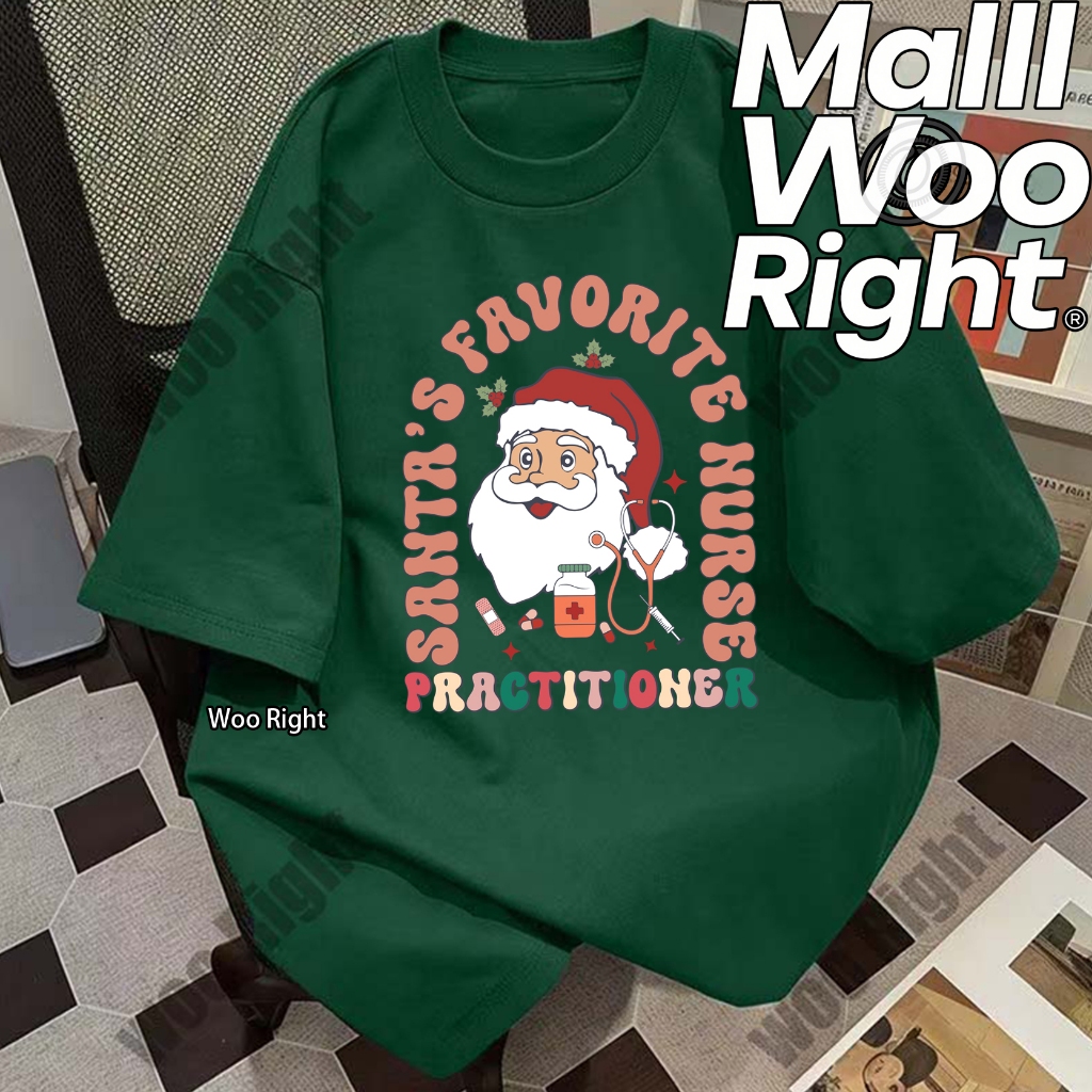 （จัดส่งตลอด 24 ชั่วโมง）Woo Right สื้อยืดแขนสั้น oversize Merry Christmas T-shirt