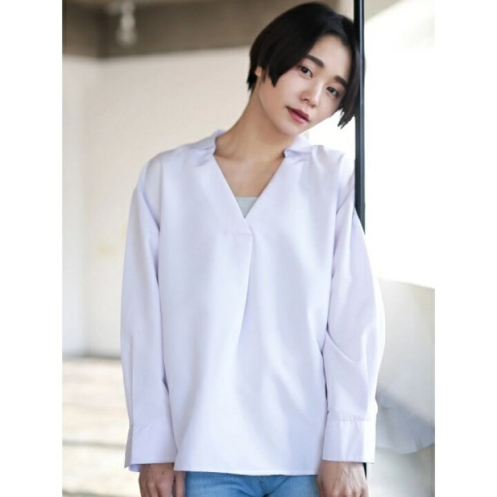 E hyphen world gallery เสื้อเชิ้ตทรงหลวม