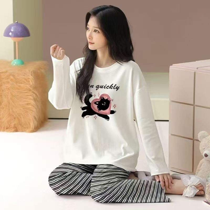 ชุดนอนผู้ใหญ่ 5XL เซ็ตแขนยาว-ขายาว ชุดนอนน่ารัก ชุดนอนลายการ์ตูน ชุดนอนมินิมอล ชุดนอนสาวอวบ (อก 24 – 48 นิ้ว)