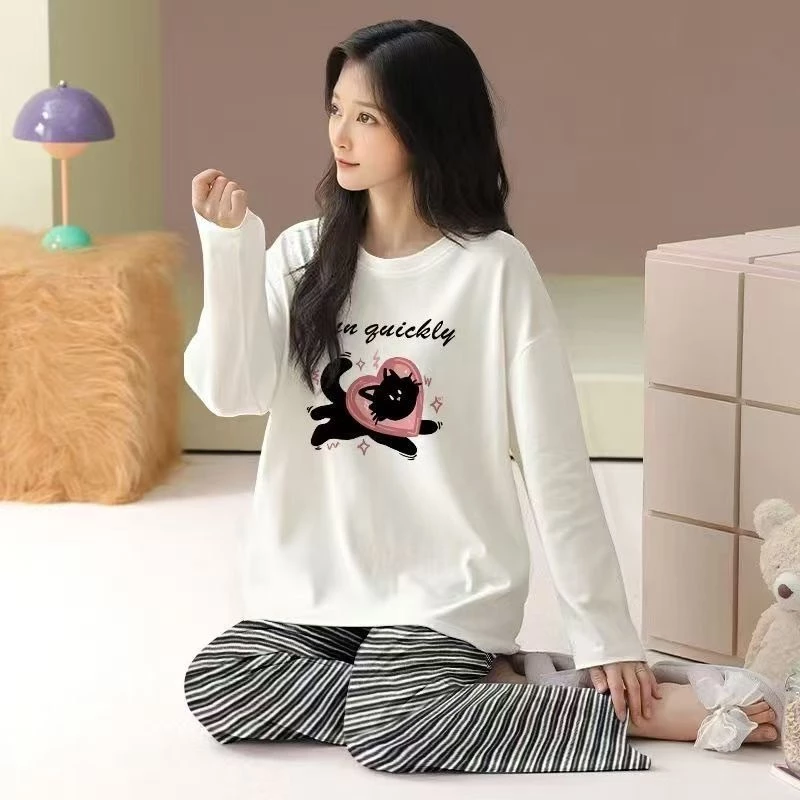 ชุดนอนผู้ใหญ่ 5XL เซ็ตแขนยาว-ขายาว ชุดนอนน่ารัก ชุดนอนลายการ์ตูน ชุดนอนมินิมอล ชุดนอนสาวอวบ (อก 24 - 48 นิ้ว)