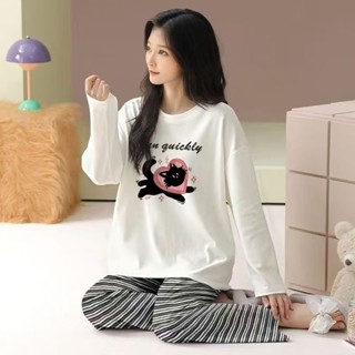 ชุดนอนผู้ใหญ่ 5XL เซ็ตแขนยาว-ขายาว ชุดนอนน่ารัก ชุดนอนลายการ…