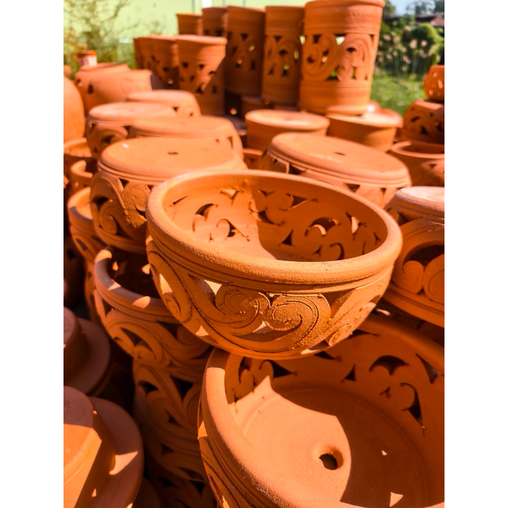 กระถางดินเผา กระถางปลูกกล้วยไม้ดินเผาคละลายส่งมี3ไซส์8นิ้ว10นิ้ว 12นิ้ว 📌ส่งปกติทุกวันให้ตามคิวออเดอร์ - รูปที่ 3