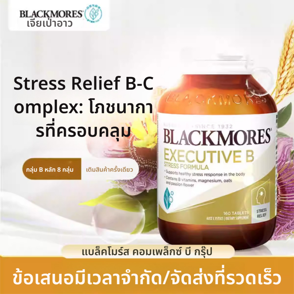 ข้อเสนอมีเวลาจำกัด Blackmores Executive B ความเครียดสูตร160แท็บเล็ต Exp:04/2028