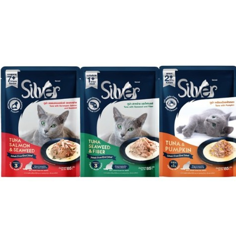 [ยกลัง 48ซอง] SILVER Gravy แมวเปียกในเกรวี่ สำหรับแมวทุกช่วงวัย 85 กรัม*โปรดอ่านรายละเอียดก่อนสั่งซื้อ