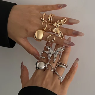 NECKTIE NUTTHA - (รวมแหวน ยก SET คละไซซ์) พร้อมส่ง แหวนแฟชั่น แหวนวินเทจ