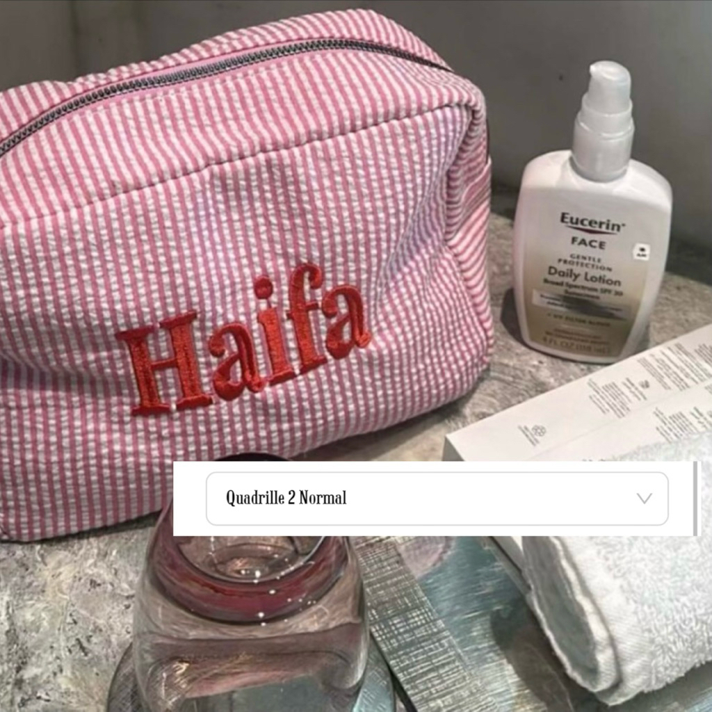 Hibiscus.coco | Custom Name Pouch กระเป๋าใส่เครื่องสำอาง สกรีนชื่อ มี 5 สี สดใสให้เลือก