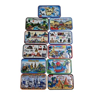 แม่เหล็กติดตู้เย็นลายสถานที่ท่องเที่ยวไทยของฝากน่ารักจากประเ…