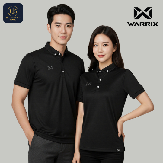 (พร้อมส่ง)​ เสื้อโปโลสีดำ WARRIX รุ่น Basic WA-3315