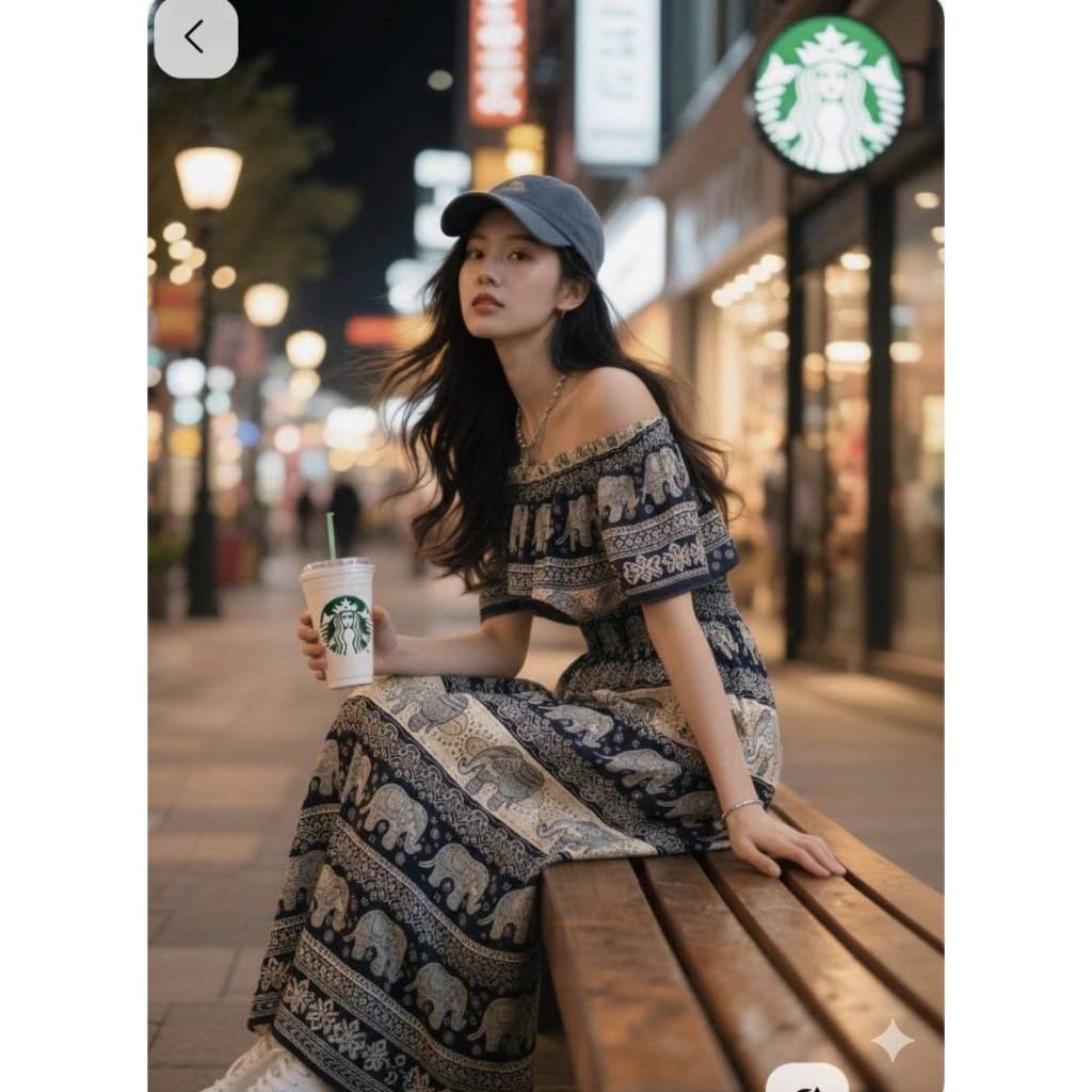 nicha.cnx (ร้านค้าส่งไว) ชุดเดรส กระโปรงช้าง ฟรีไซส์ เปิดไหล่ ผูกคอ แขนระบาย ใส่ไปเที่ยว ไปทะเล ไปคา