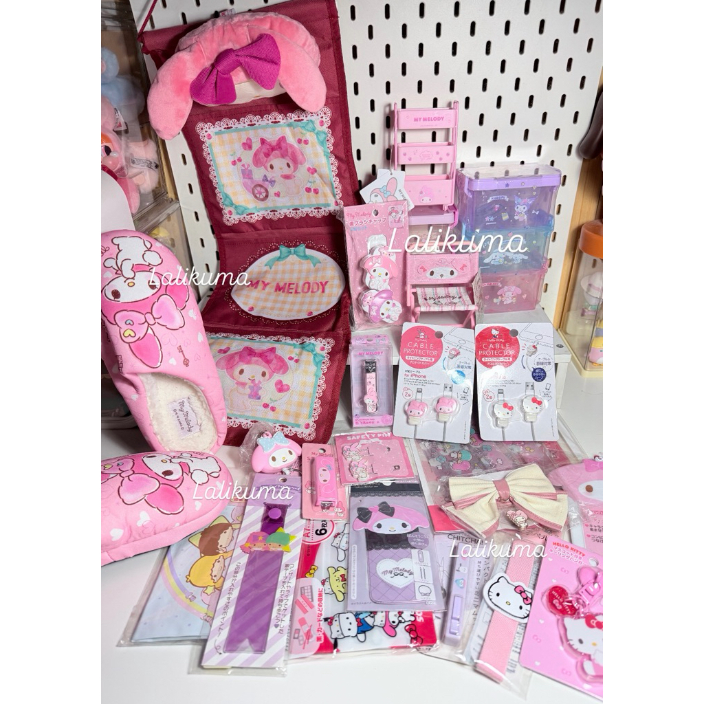 ของใช้ Mymelody รวมของใช้ Sanrio  แก้วน้ำ กล่องใส่ของ ถุงซิป ที่ตั้งมือถือ กระเป๋า และอื่นๆ✨ พร้อมส่ง (90-450.-)