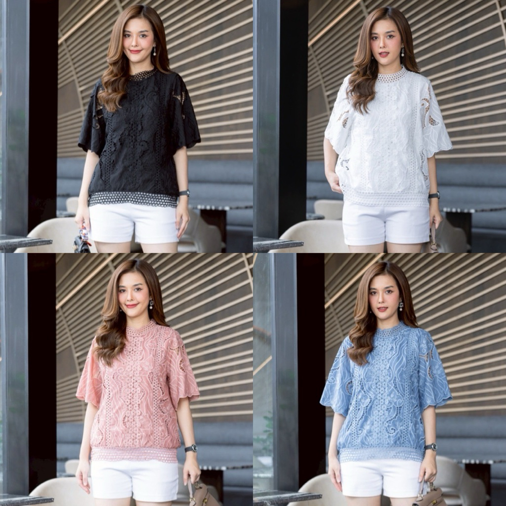 เสื้อผ้าลินินซิลล์เกรดพรีเมี่ยมงานสวยปักฉลุทั้งตัวสีพื้น ใส่ง่าย