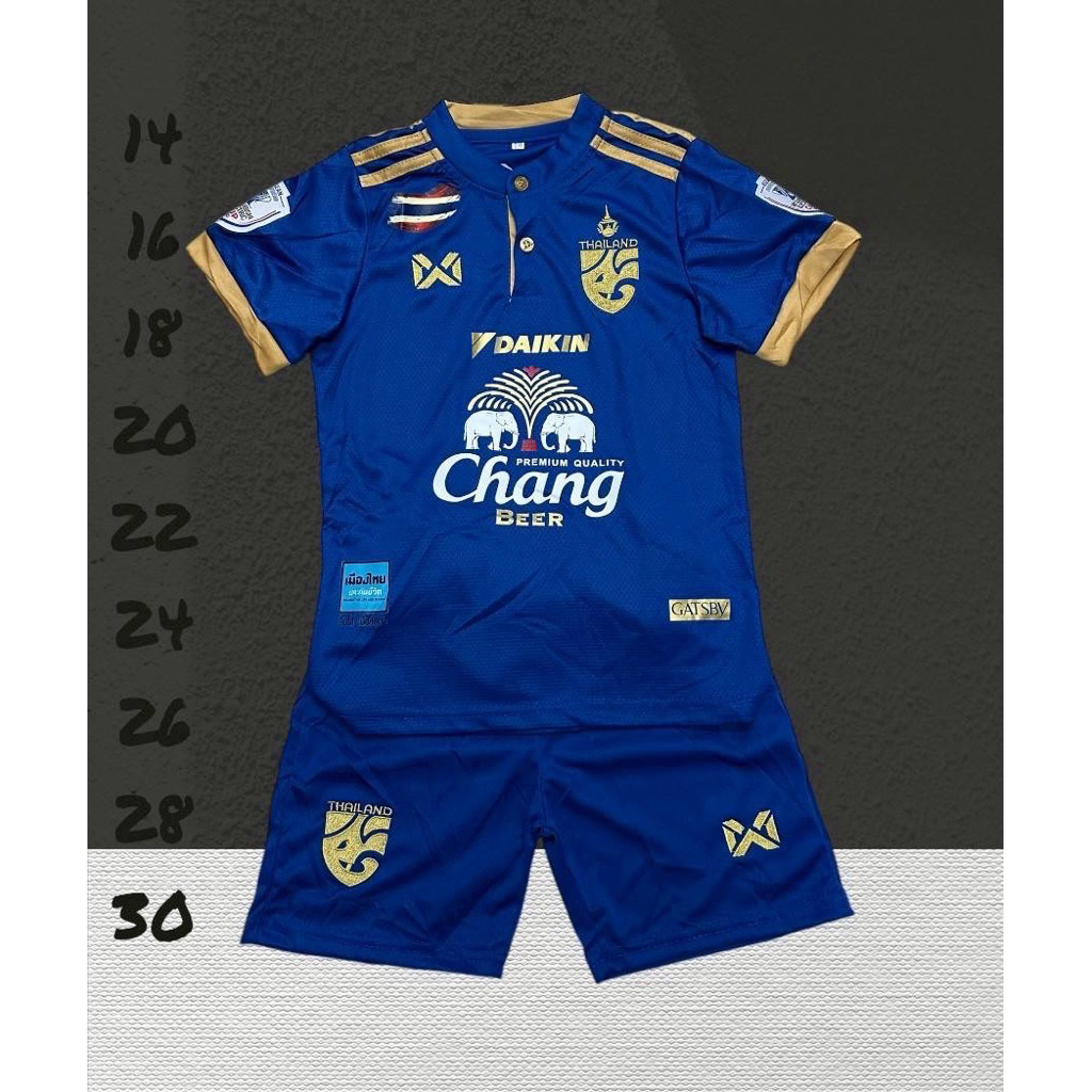 ชุดบอลชุดกีฬาเด็กเสื้อพร้อมกางเกงผ้าคุณภาพดรนิ่มเย็นใส่สบายไม่ระคายเคืองต่อผิวขนาดไซร้เด็ก1ขวบถึง13ขวบใส่ได้