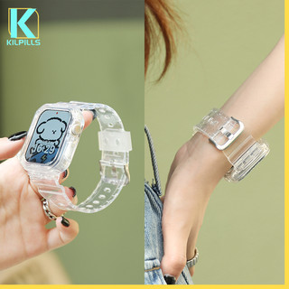 สาย สายนาฬิกาข้อมือ แบบใส พร้อมเคส for IWatch SE 3 Apple Watch Series 11 10 9 8 7 46 มม 44 มม.42 41 มม.40 38 มม.