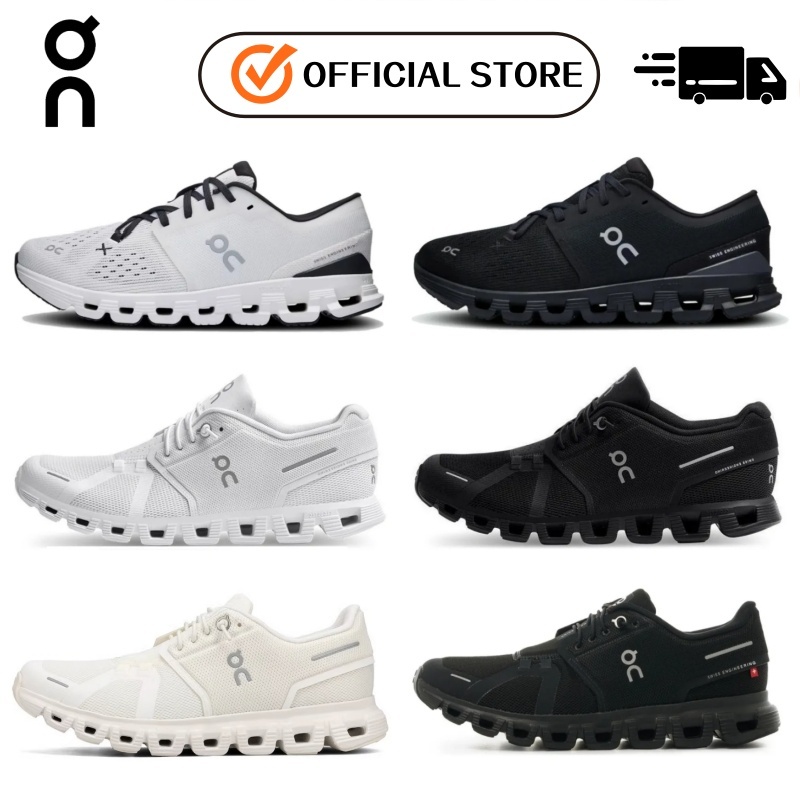 【ของแท้ 100%】On Cloud X4 Black On Cloud 5 White On Cloud 6 รองเท้าผ้าใบ รองเท้าวิ่ง