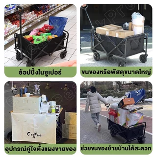 รถเข็นแคมป์ปิ้ง รถเข็นแข็งแรง รถเข็นพับ ลูกปืนยางตัน รับน้ําหนักได้ถึง300KG พร้อม ล็อค.10 นิ้ว