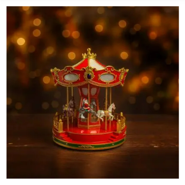 กล่องดนตรี Rotating Horse KASSA HOME รุ่น YN21525 สีแดง