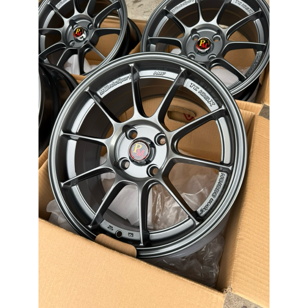 แม็กใหม่TC105Xขอบ15กว้าง7ออฟ+35ใส่4/100(ราคาขายต่อ1วง)