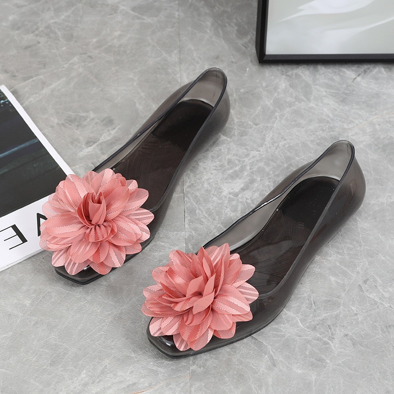 พร้อมส่งจากไทย【0088】รองเท้าคัชชูส้นแบนแต่งลายดอกไม้ใหญ่สวยหวานแซ่บเปรี้ยวใส่สบายกันลื่น tobo - รูปที่ 4