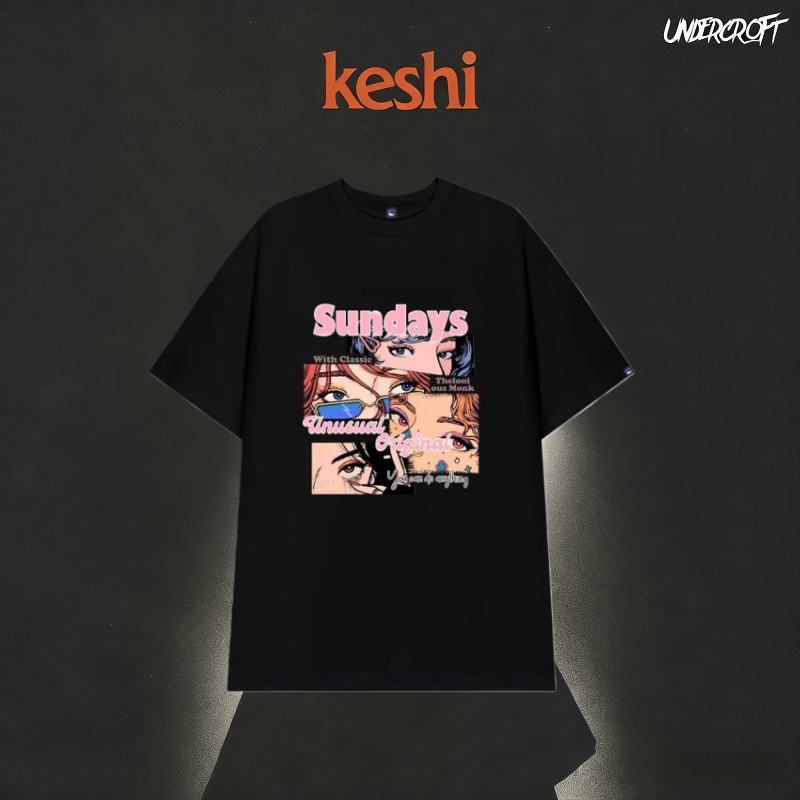 Tshirt Unisex ฟอร์มกว้างพิมพ์อะนิเมะอินเทรนด์โดย CHILLUP STUDIO - TC77 Oversize สำหรับผู้ชายผู้หญิง